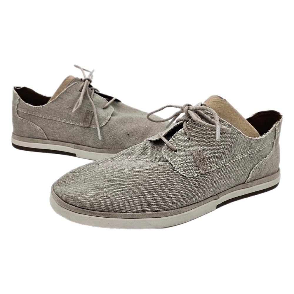 Rockport CH9281 Mens Austyn Grey Lace Up Plain Toe Canvas Oxford Shoe Size 8